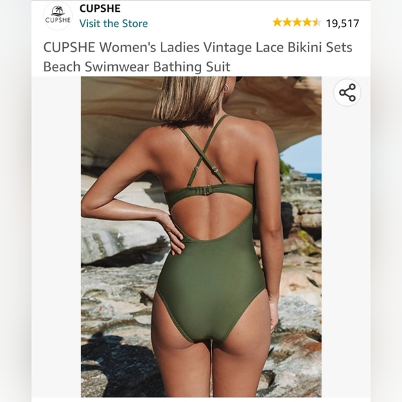 CUPSHE One Piece Swimsuit sz Small - Picture 10 of 12